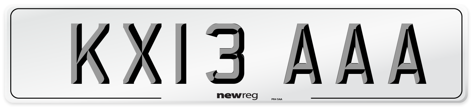 KX13 AAA Number Plate from New Reg